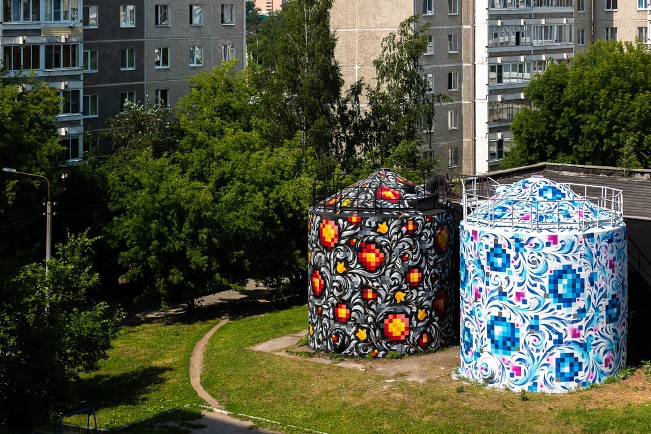 Международный фестиваль уличного искусства STENOGRAFFIA: «Две крепости», Дмитрий Ламонов. Фото: Павел Иванов