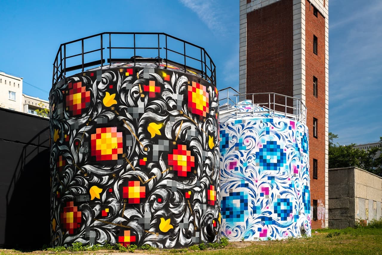 Международный фестиваль уличного искусства STENOGRAFFIA: «Две крепости», Дмитрий Ламонов. Фото: Павел Иванов