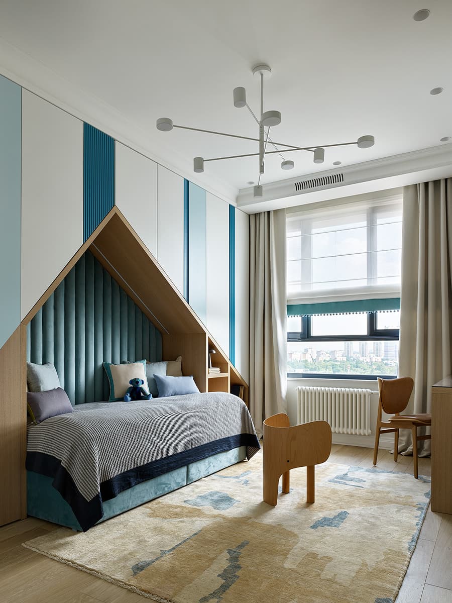 Интерьер квартиры в стиле контемпорари с настоящим камином – проект студии ARCHBUTIK