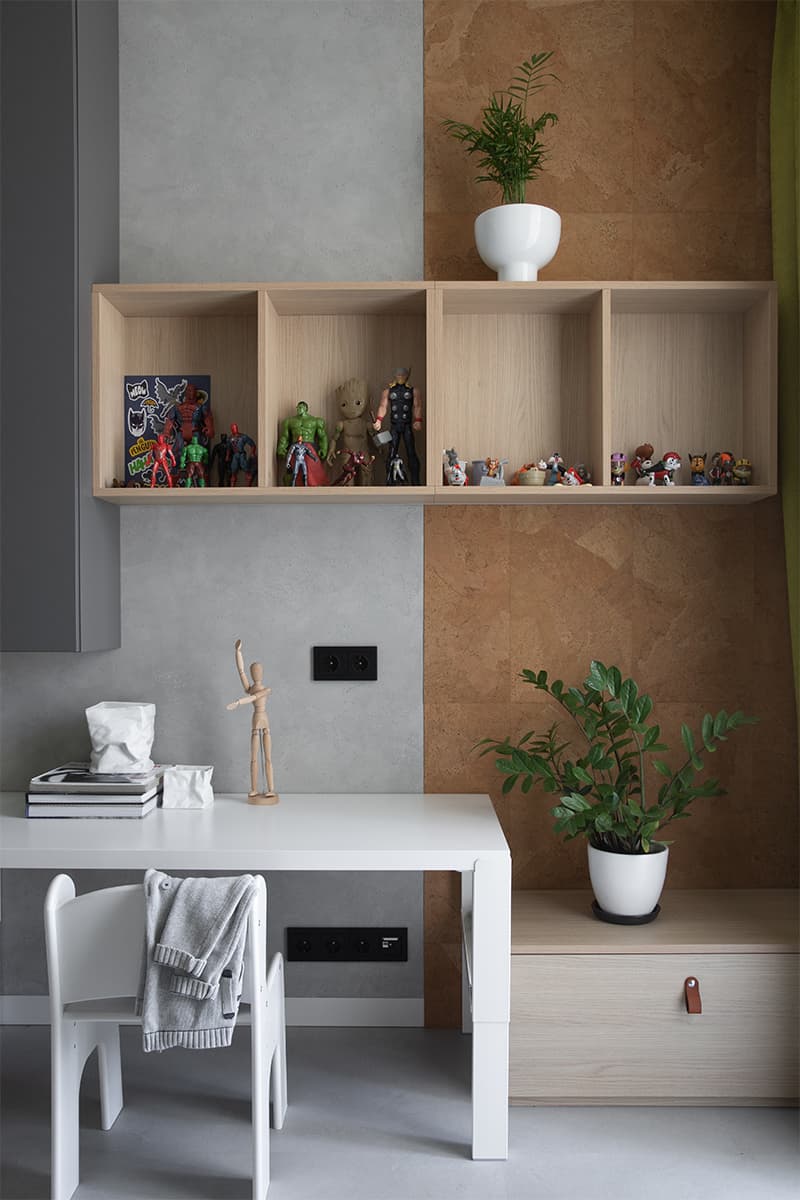 Природные акценты и деревянные рейки в интерьере семейной квартиры – проект Алены Жаворонковой