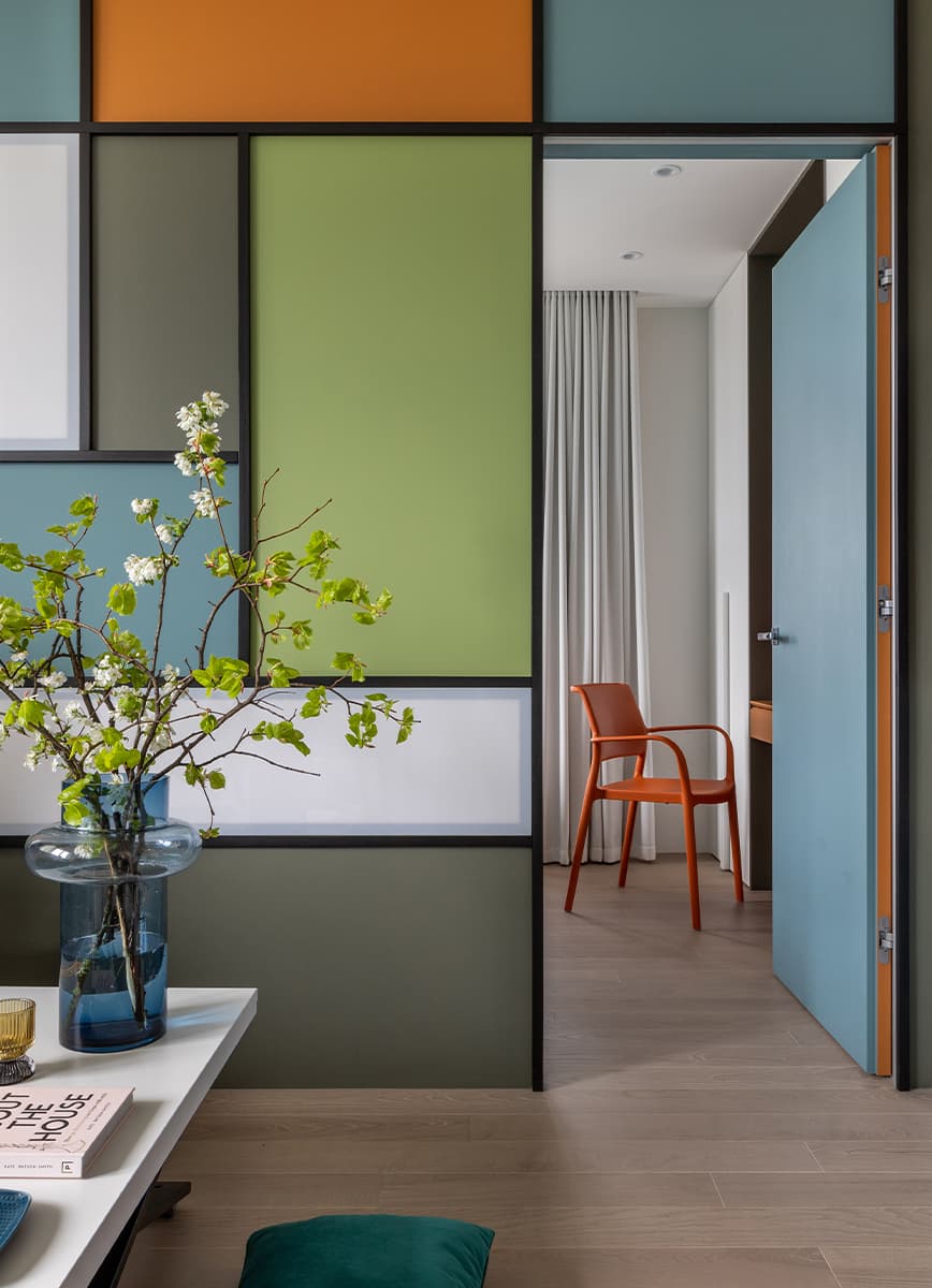 Творческий интерьер, вдохновленный работами Пита Мондриана – проект Ксении Мицкевич