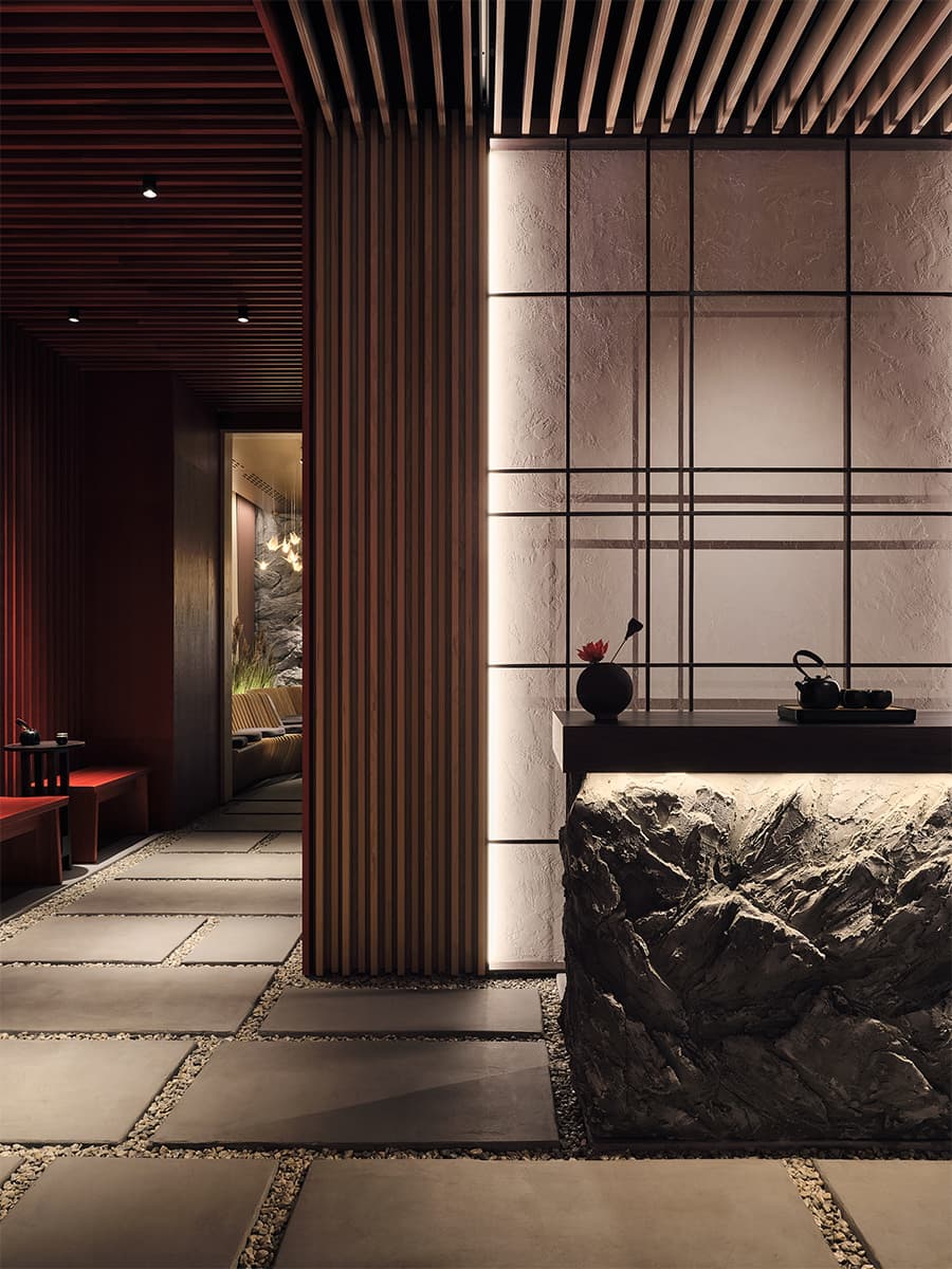 Пятьдесят текстур и покрытий в драматичном интерьере бара-ресторана – проект бюро Ideologist+ Architects и Юсуке Такахаси