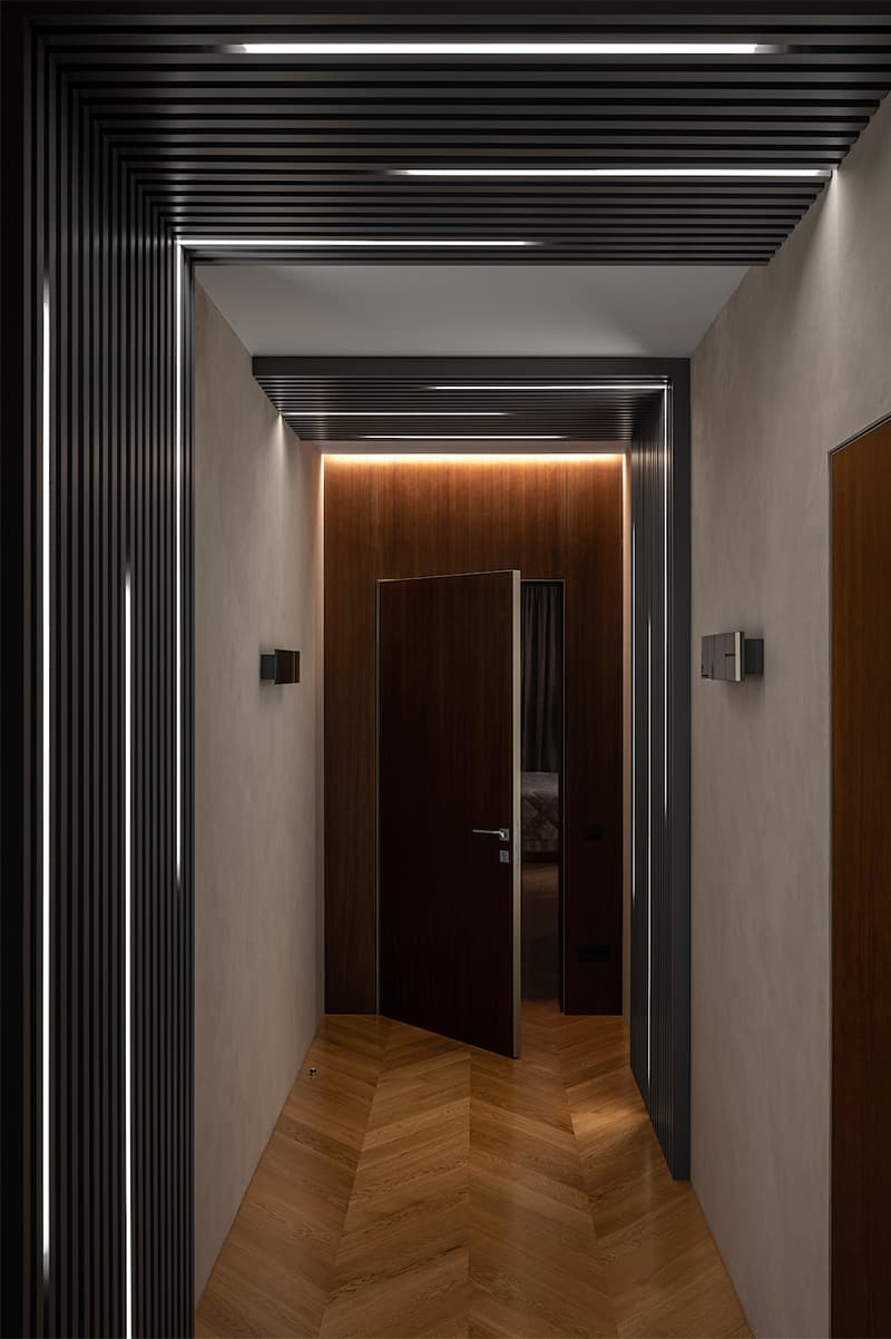 Оранжевые акценты и многообразие фактур в интерьере московской квартиры – проект Виктории Веселовой