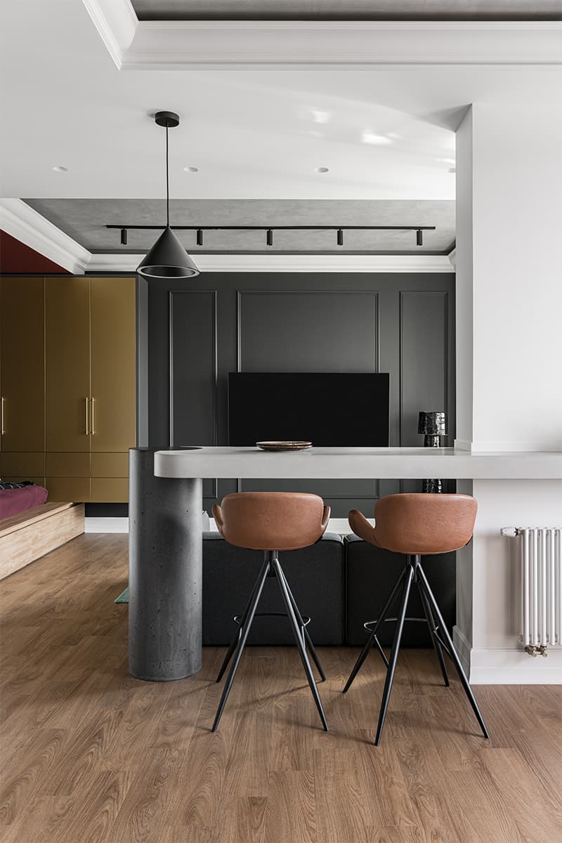 Небанальный интерьер квартиры для занятого мужчины из Екатеринбурга – проект Дарьи Петренко