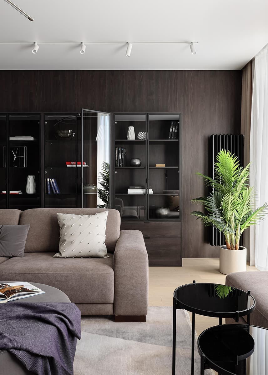 Микс темных и светлых тонов в интерьере для молодого человека — проект Светланы Ковальчук