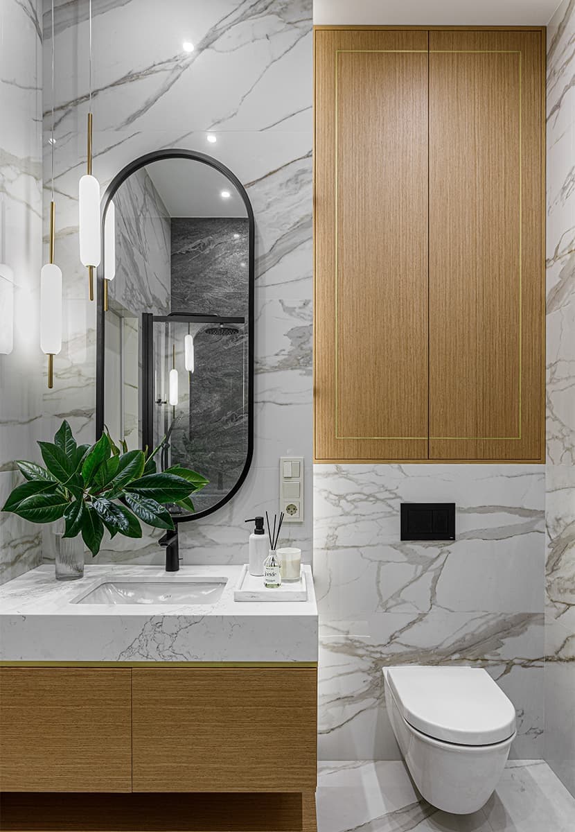 Мягкий интерьер квартиры для девушки с двумя кошками — проект студии Marta-Kosta