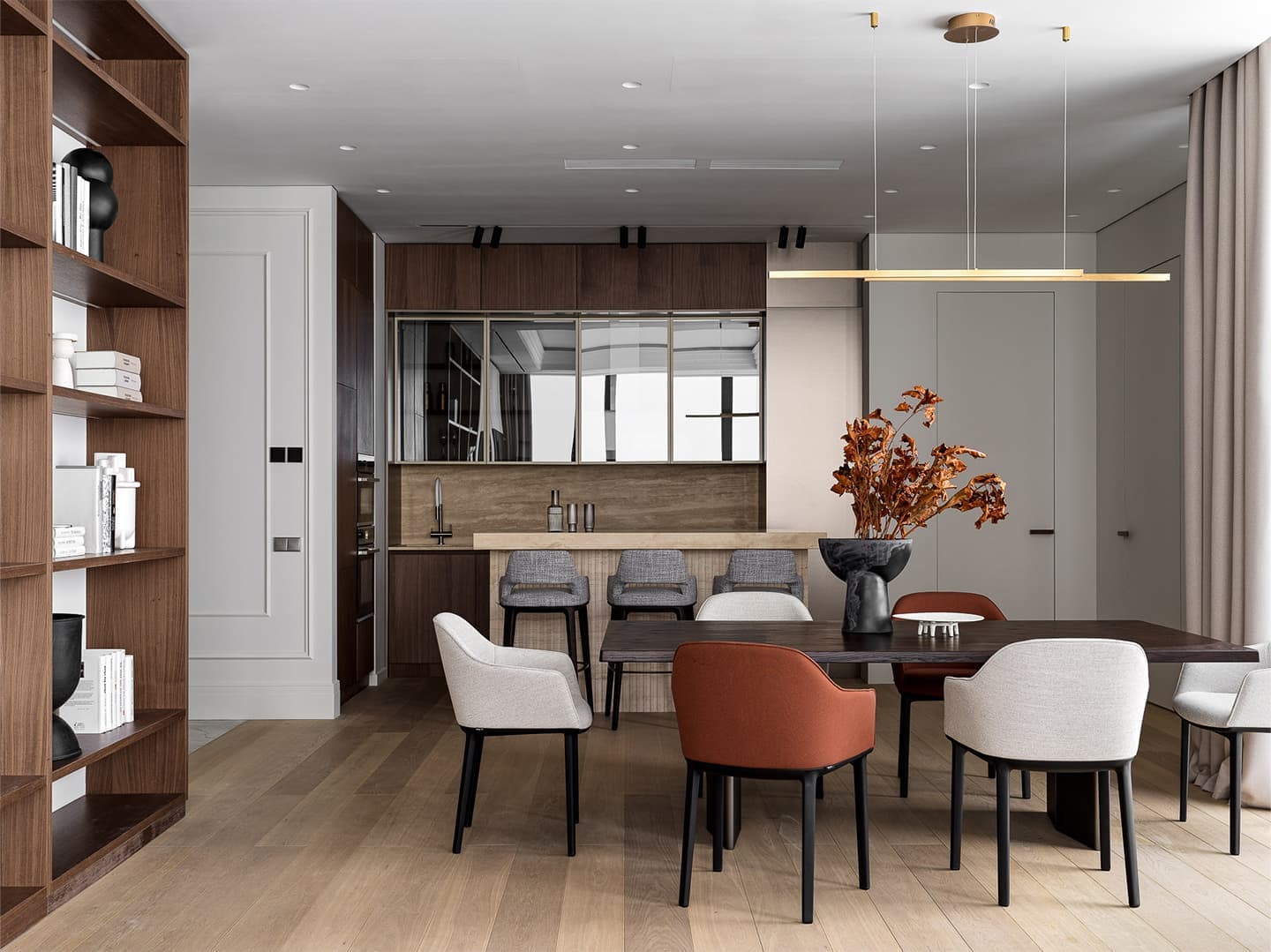 Премиальные материалы и умное зонирование в интерьере квартиры на 64-м этаже небоскреба — проект Анастасии Дэйви и Натальи Шибановой