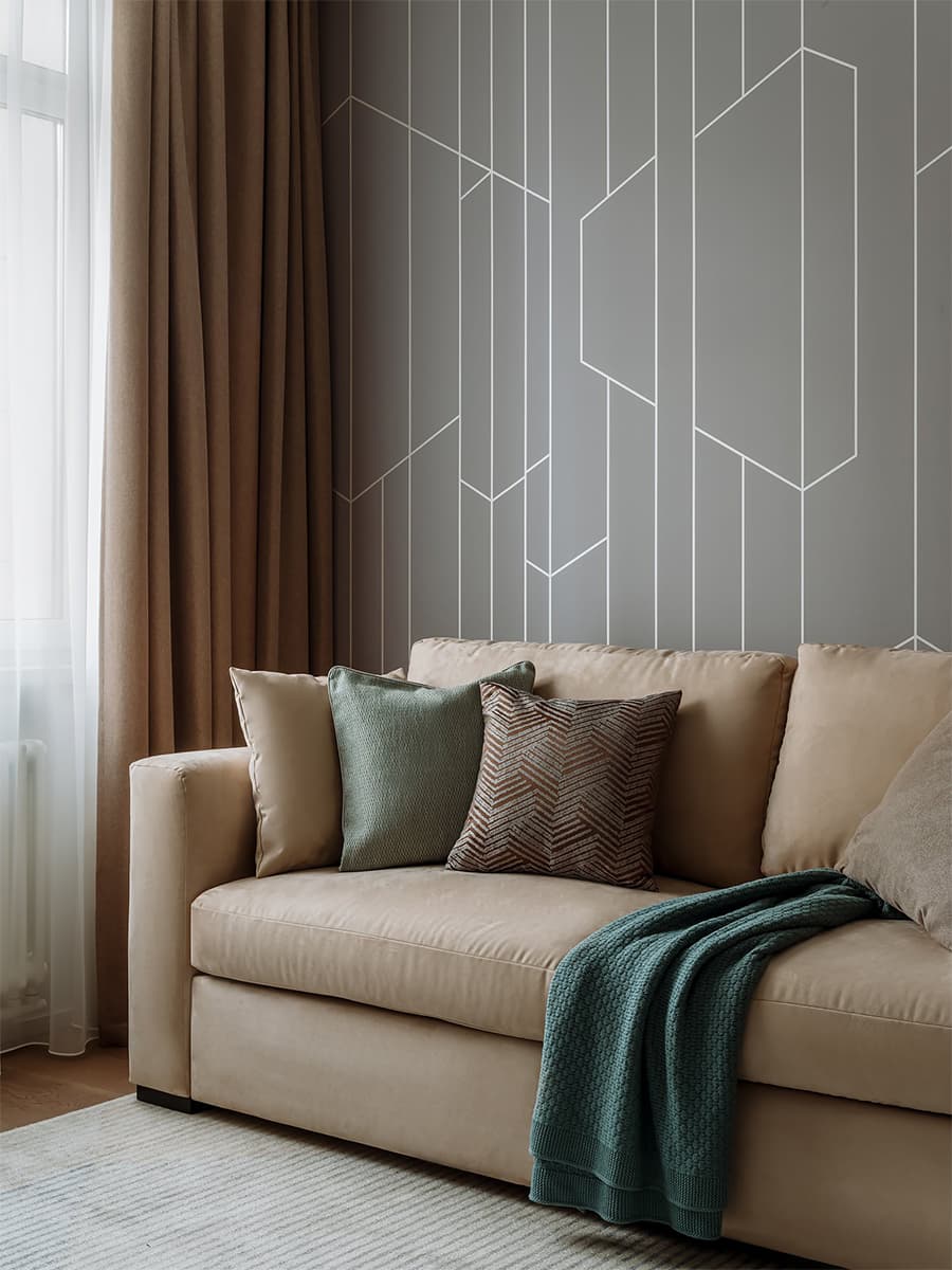 Серо-бежевые оттенки в интерьере квартиры для семейной пары — проект студии Kovalchuk Interior