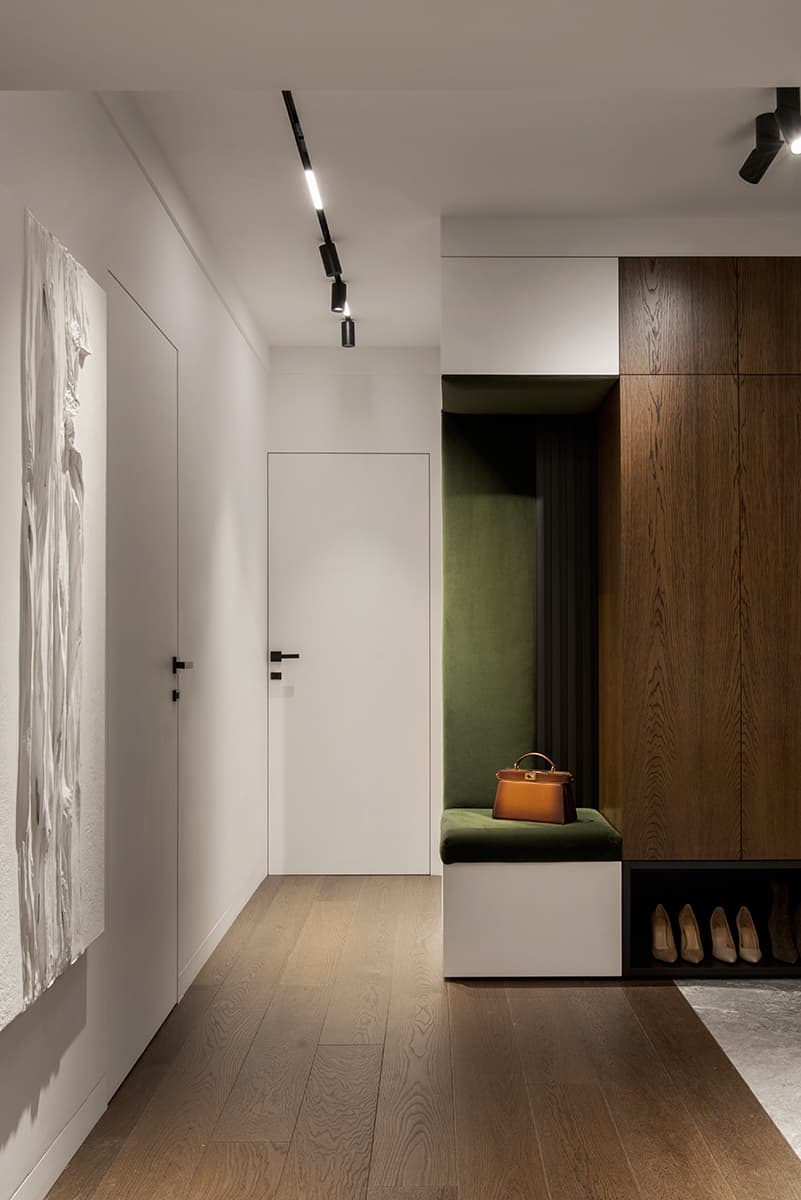 Элегантный интерьер квартиры с нетипичной планировкой — проект студии дизайна BALCON