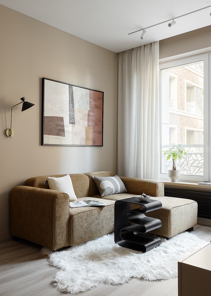 Универсальный интерьер светлой квартиры для сдачи в аренду — проект Натальи Тугановой