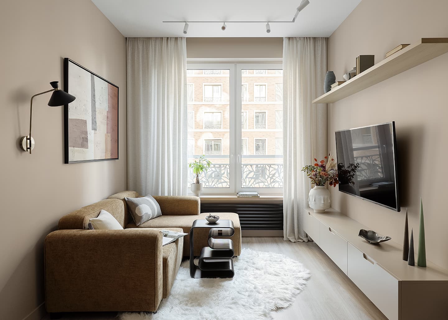 Универсальный интерьер светлой квартиры для сдачи в аренду — проект Натальи Тугановой