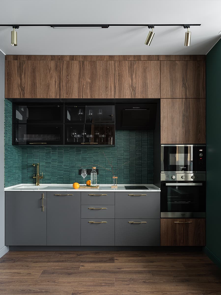 Уютный интерьер компактной квартиры в зеленых тонах — проект Анны Луцкевич