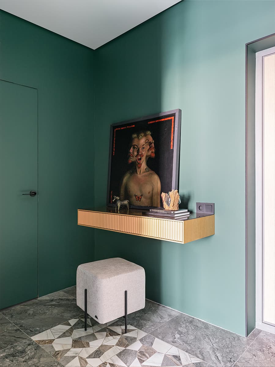 Уютный интерьер компактной квартиры в зеленых тонах — проект Анны Луцкевич