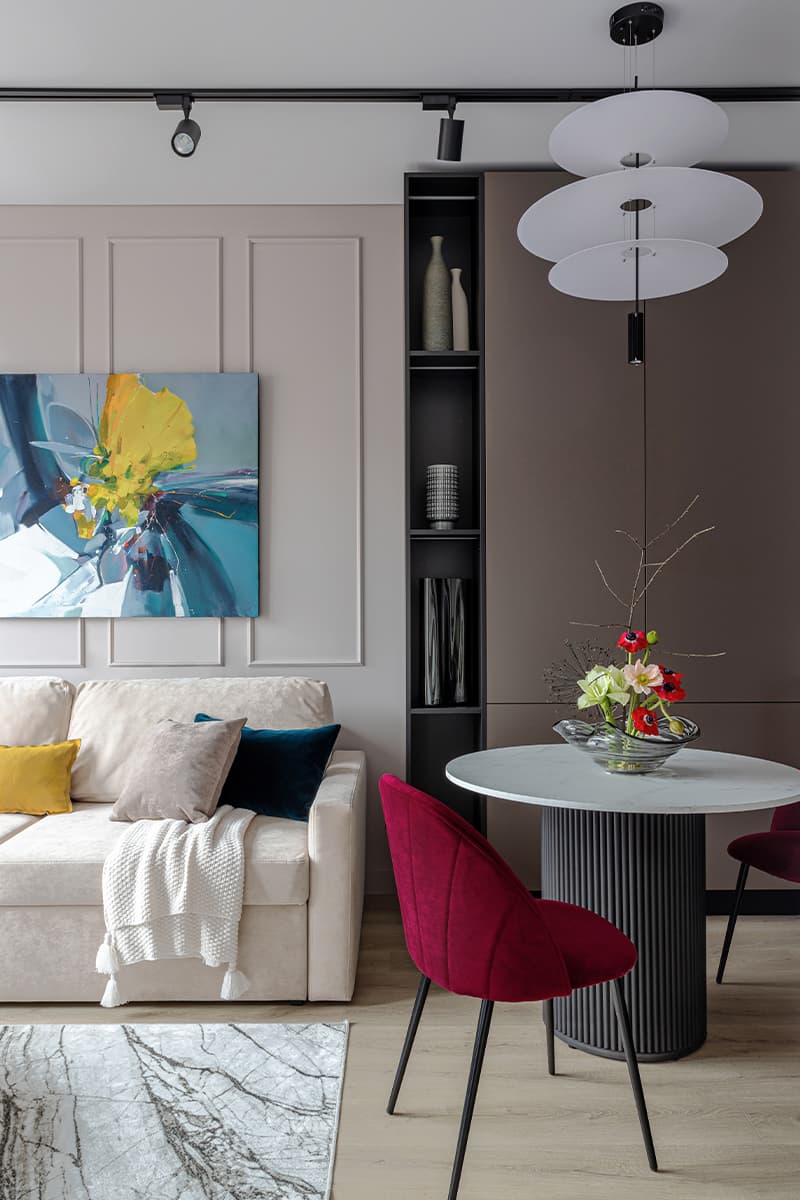 Элегантный интерьер квартиры в ЖК «Зиларт» площадью 35 квадратных метров — проект Аллы Нартовой