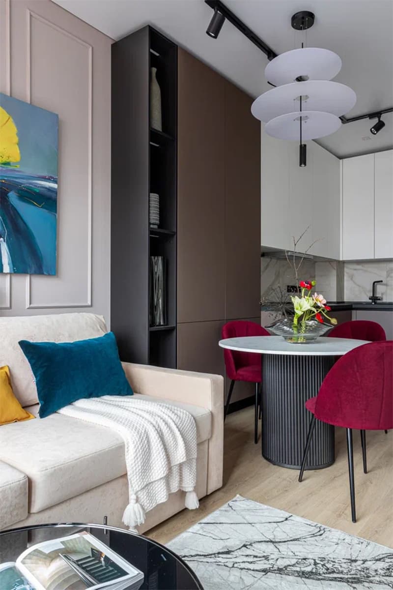 Элегантный интерьер квартиры в ЖК «Зиларт» площадью 35 квадратных метров — проект Аллы Нартовой