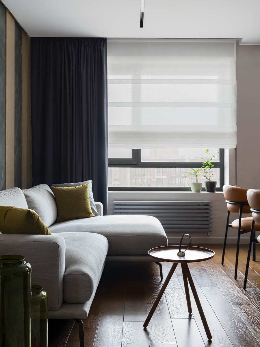 Гармоничный интерьер просторной квартиры в теплой цветовой гамме — проект Ольги Писарьковой