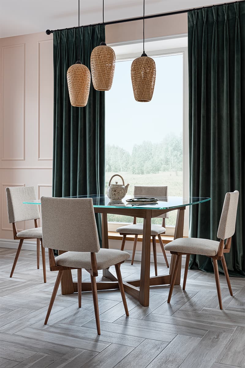 Глубокие тона и винтажная мебель в интерьере загородного дома — проект Надежды Ковалевой